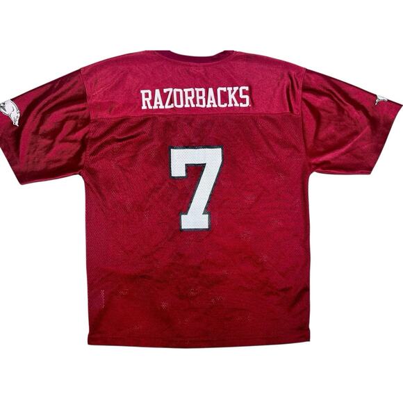 Arkansas Razorbacks #7 Football Jersey Red Adult L Mesh NCAA Team Apparel - Picture 2 of 3